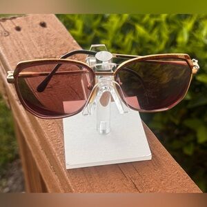 Vintage BerDel Steroflex Sunglass Frames Only Bronze Marble Oval Metal 55-15-130